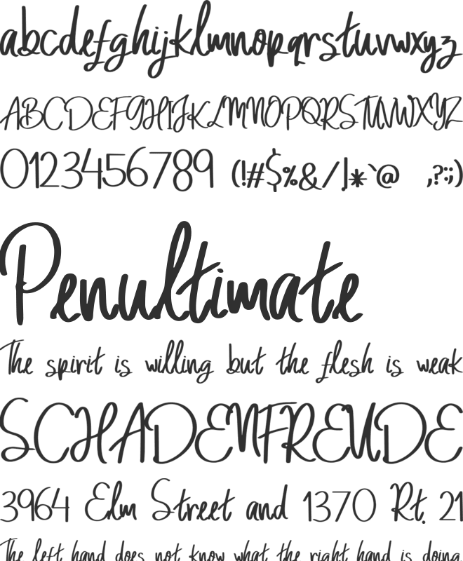 Malino Candy font preview