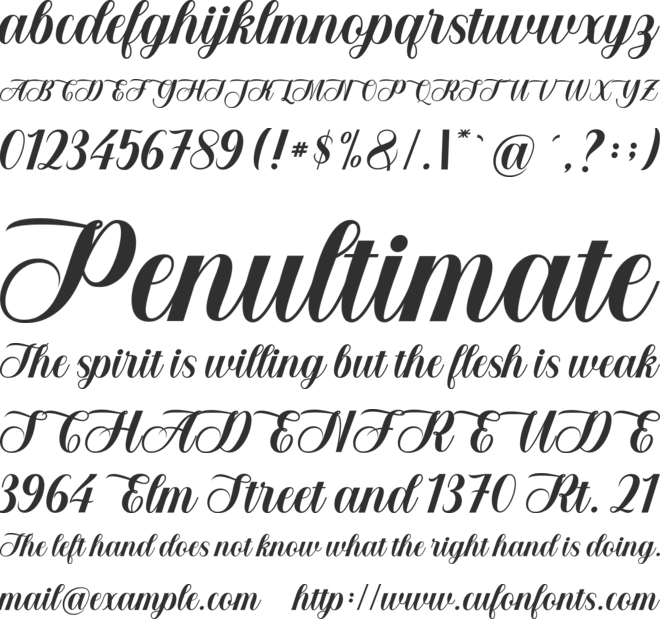 Gaulmen Script font preview