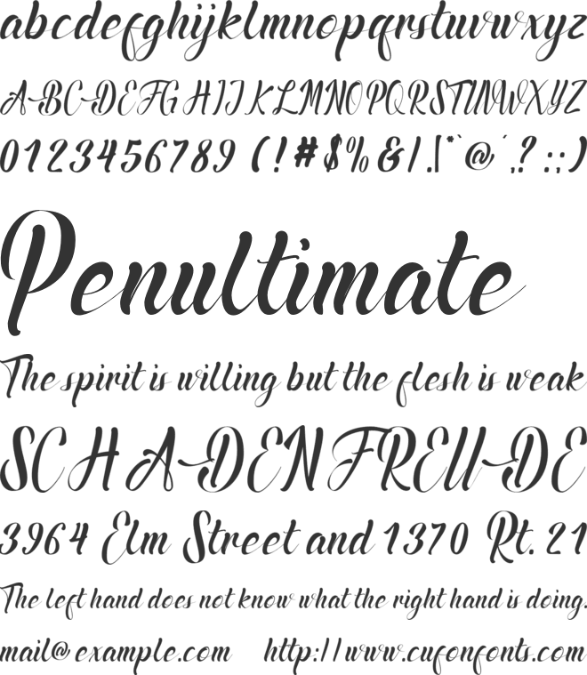 Amadigi font preview