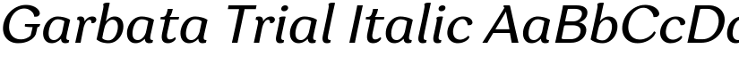 Garbata Trial Italic font