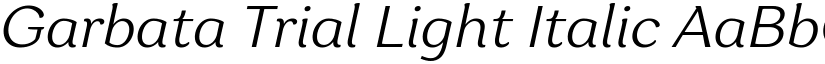 Garbata Trial Light Italic font