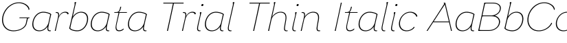 Garbata Trial Thin Italic font