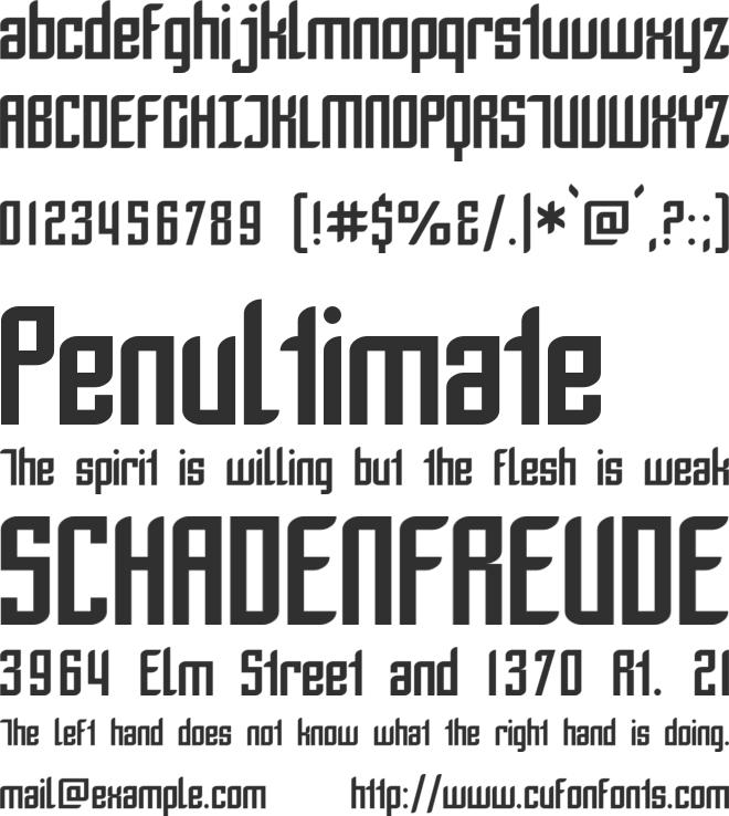 SF Piezolectric font preview