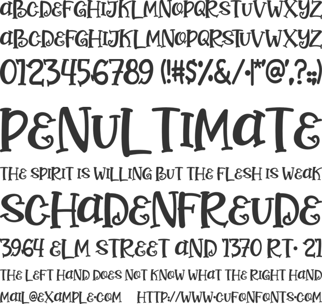 Cute Sweet font preview