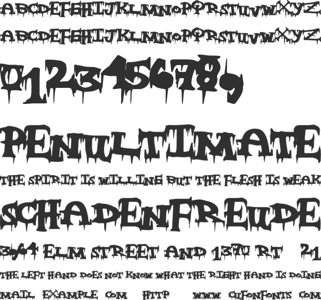 FreakyNight font preview