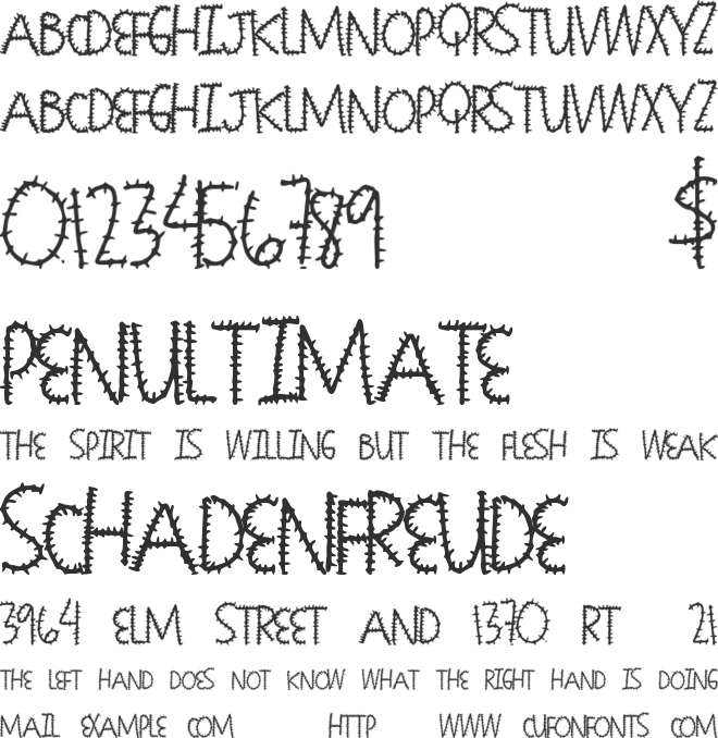 SeamingStitchy font preview