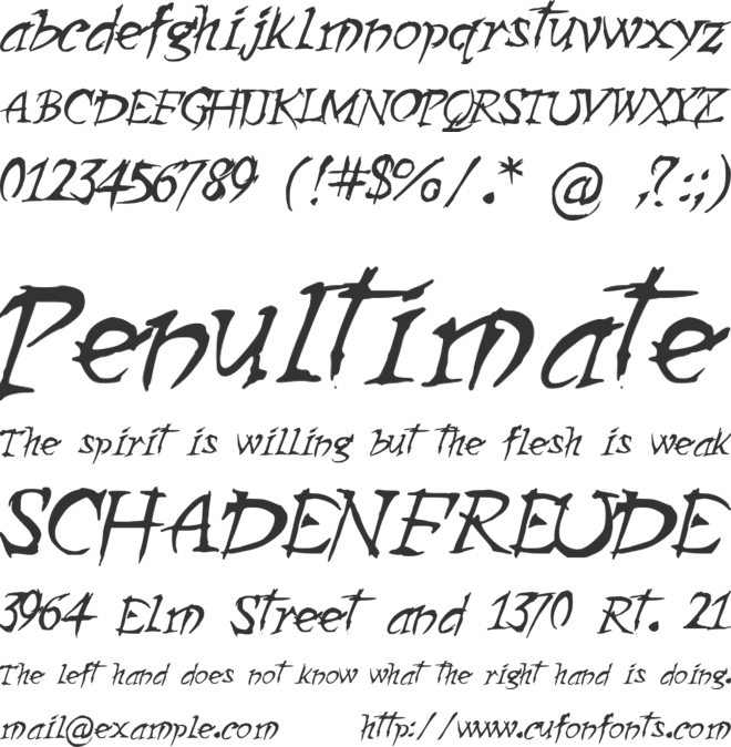 ZombieGirlfriend font preview