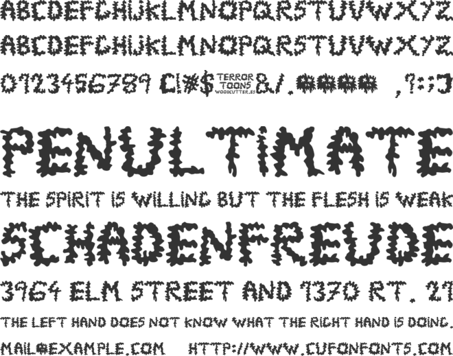TerrorToons font preview