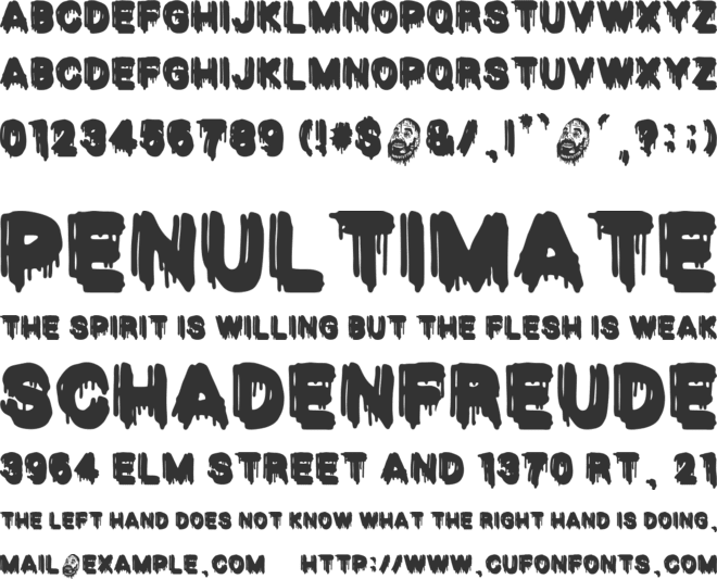 VENGANZA font preview