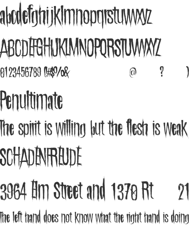 BathinginAcid font preview