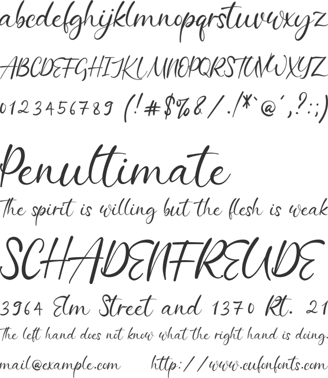 Batheny Rosie font preview