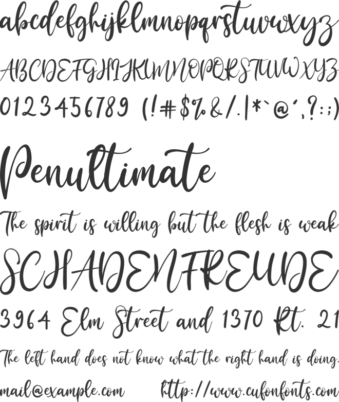 Bily Keith font preview