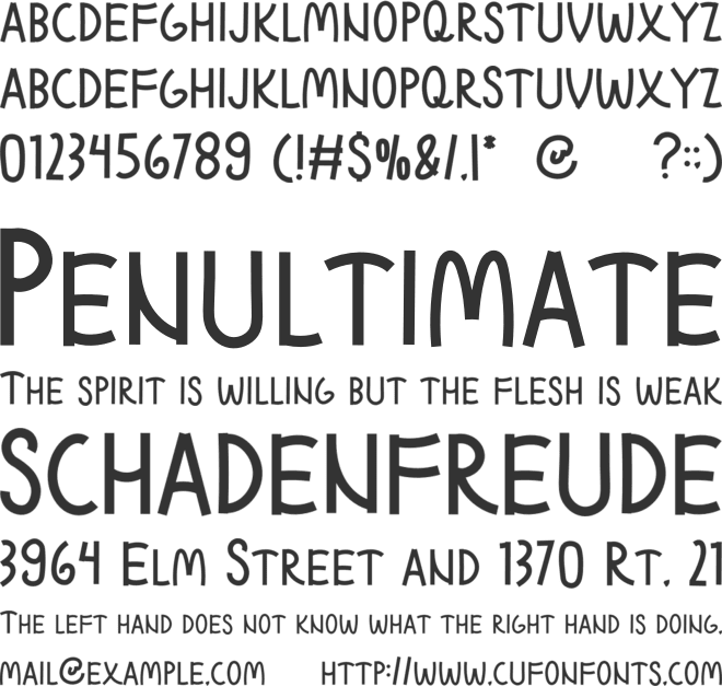 Kidsbro font preview