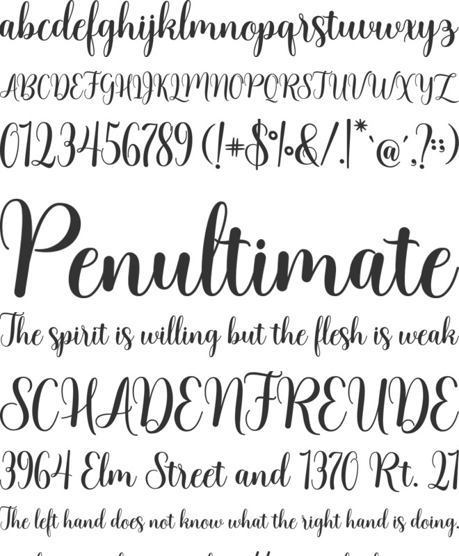 mellisahella font preview