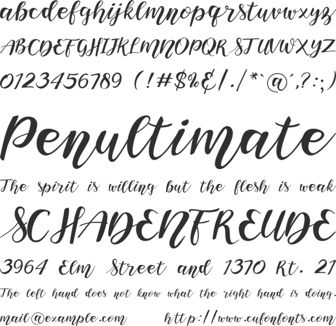 The lottus font preview