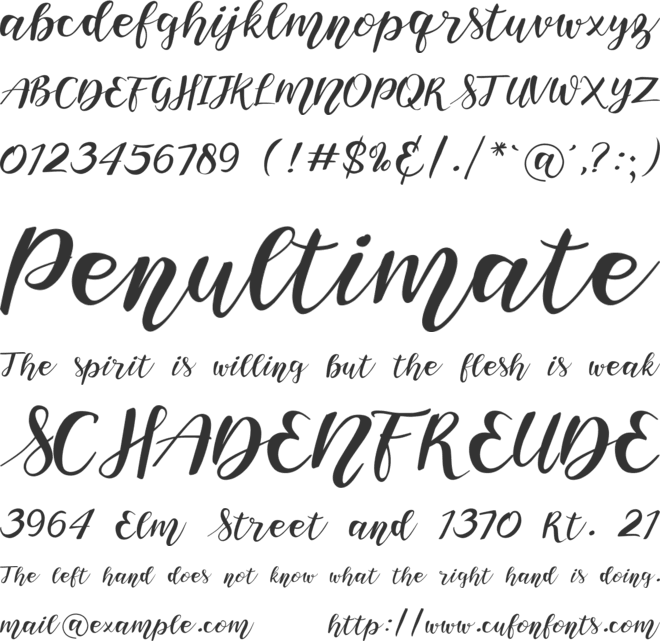 The lottus font preview