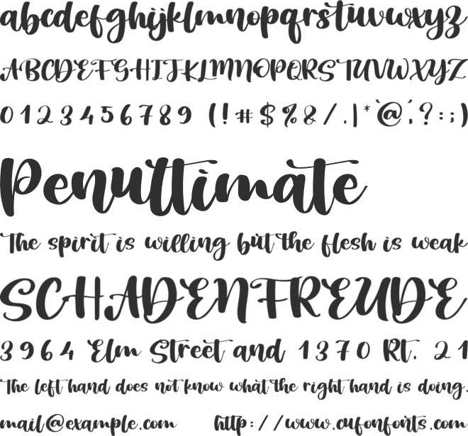 Sunnday font preview