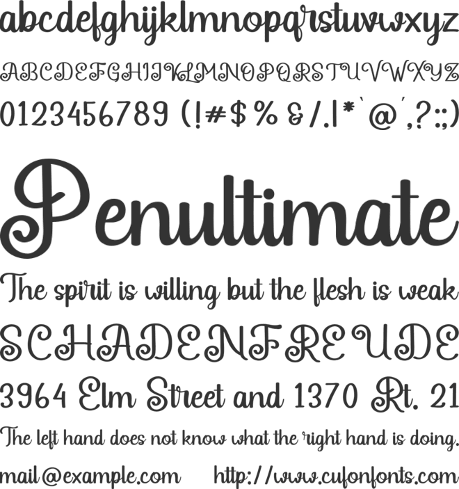 Rendera font preview