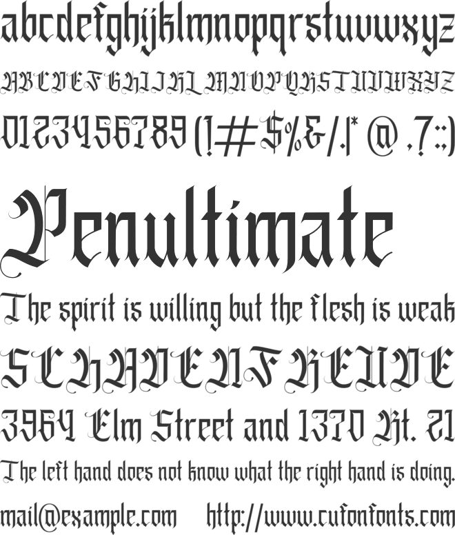 Fasigeko font preview