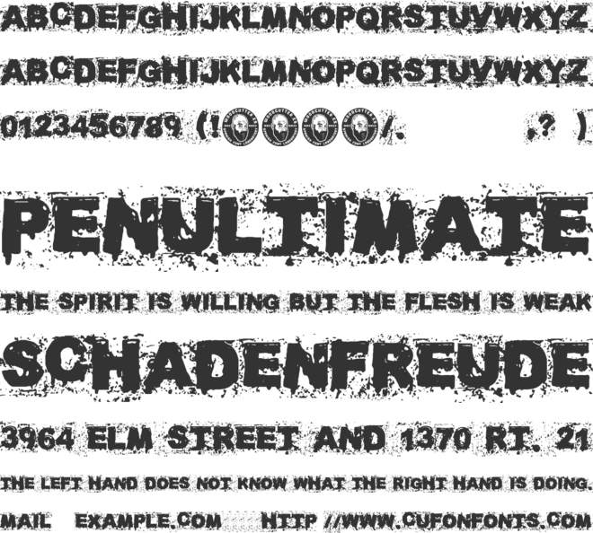 La Casa del Cementerio font preview