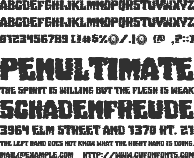 Nightmare on Raval Streets font preview