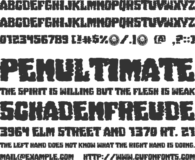 Nightmare on Raval Streets font preview