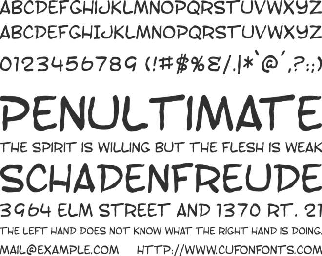 Toontime font preview