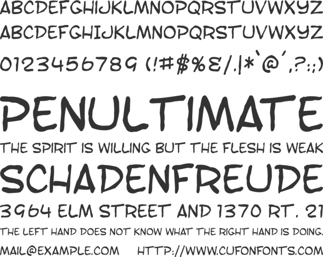 Toontime font preview