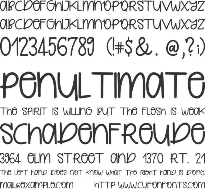 Quirkle font preview