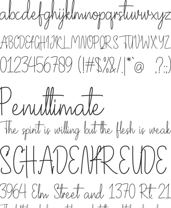 Tentangku font preview