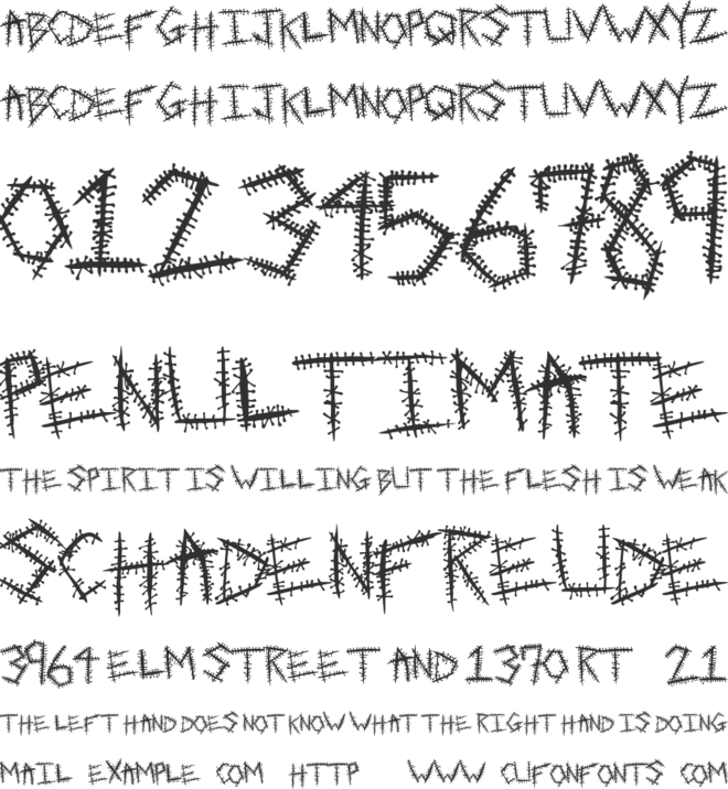 SewnTight font preview