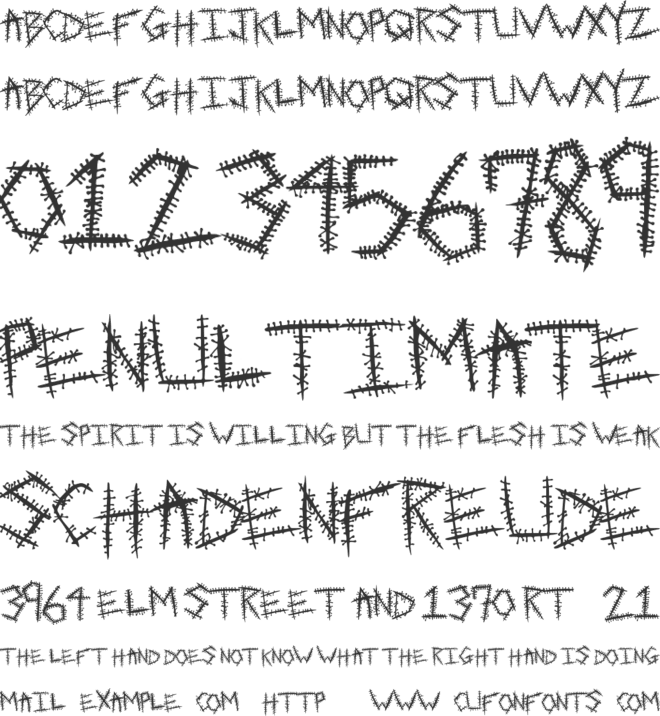 SewnTight font preview