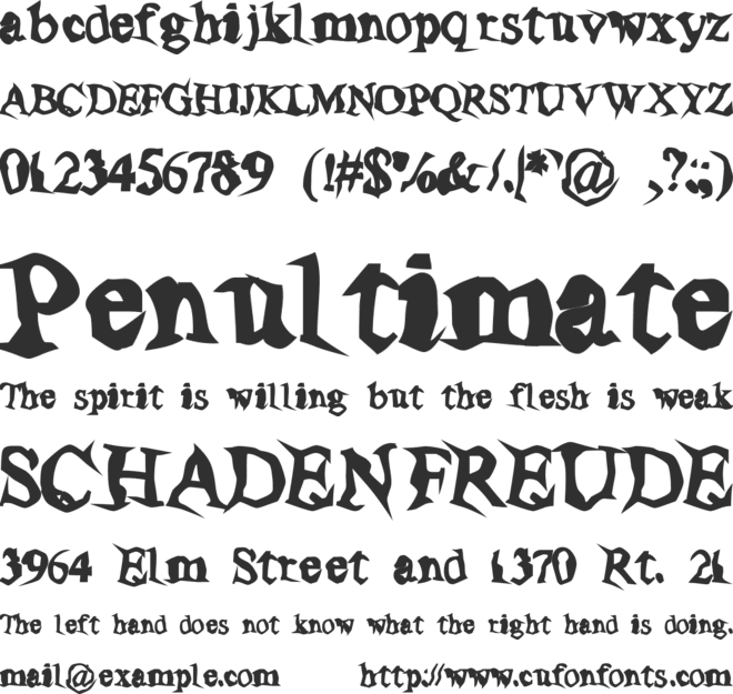 Poltergeist font preview