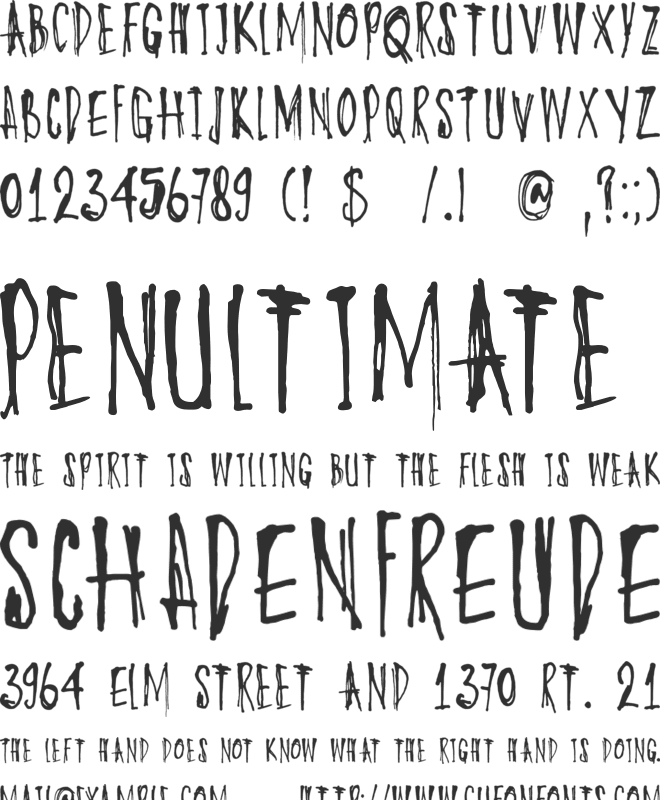 DK Oyukis Ghost font preview