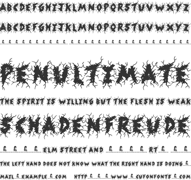 Shock Horror font preview