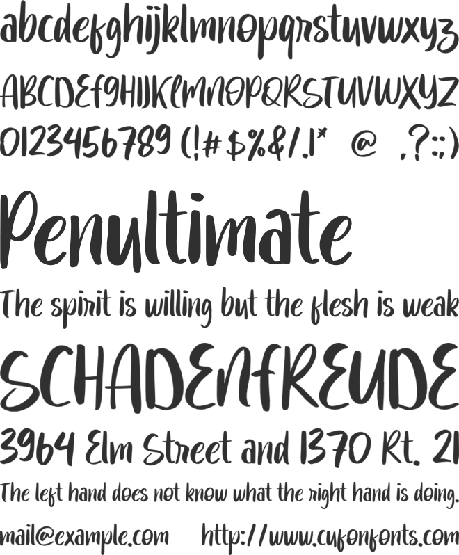 Fearful font preview