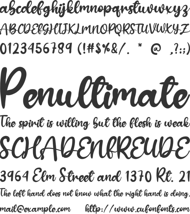 Bella Girl font preview