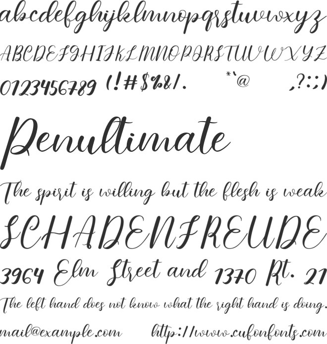 hello sweetheart font preview