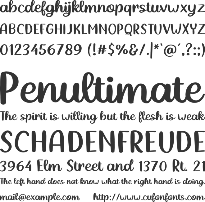 Simple Story font preview