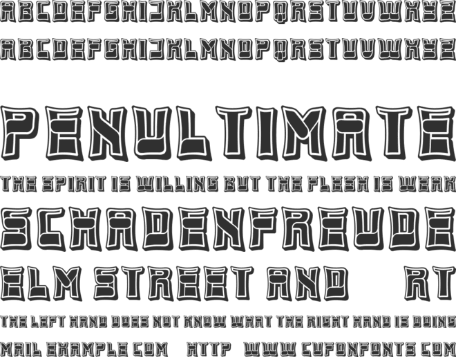 Trunk font preview