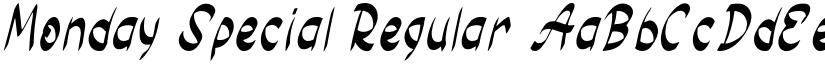 Monday Special Regular font