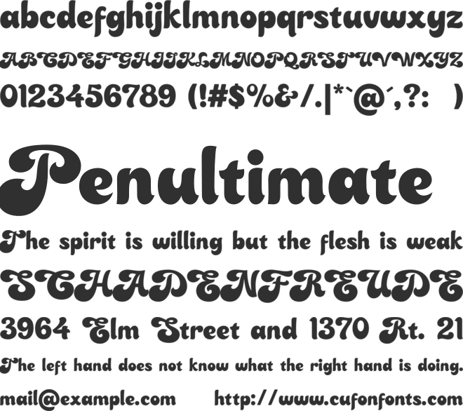 Chocoladine font preview