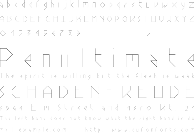 Stick font preview