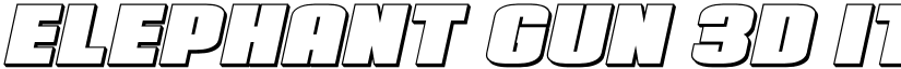 Elephant Gun 3D Italic Regular font