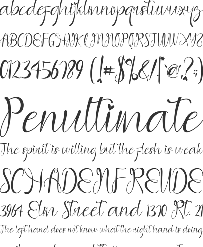 Amantha font preview