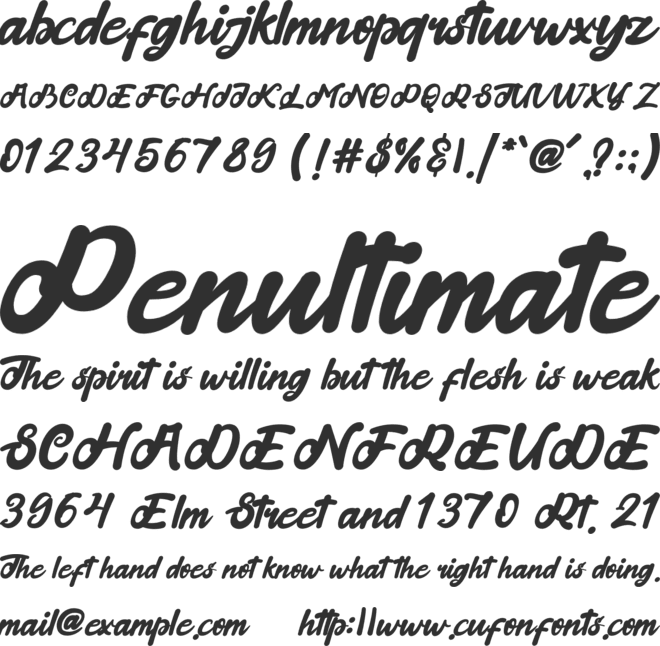 Santhony font preview