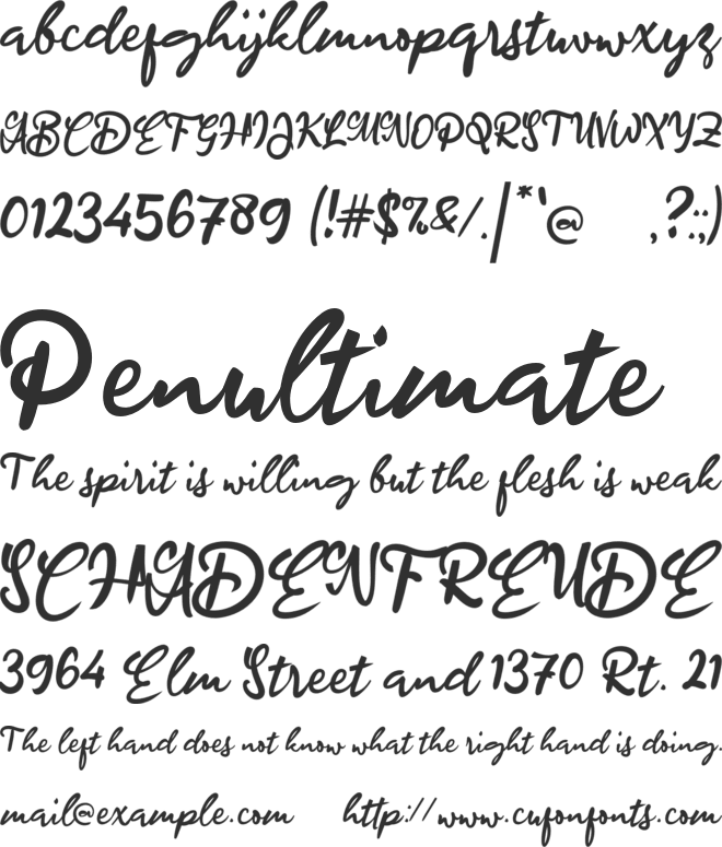 a Ahead Lettering font preview