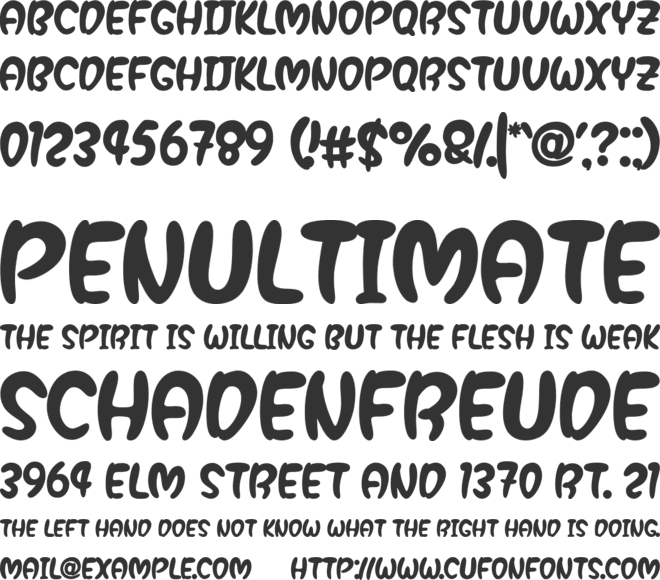 Baby Magpies font preview