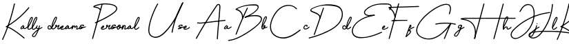 Kally dreams Personal Use font