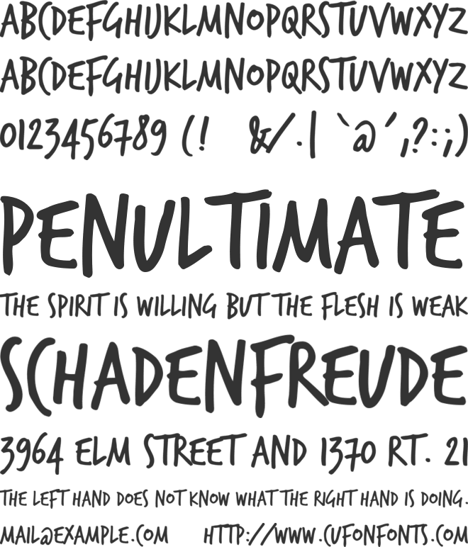 TrashHand font preview